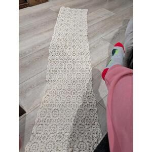 vintage doily table runner Cream